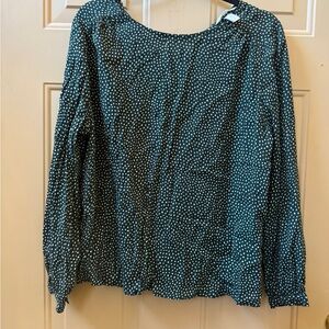 H&M Teal Blouse with White Dots